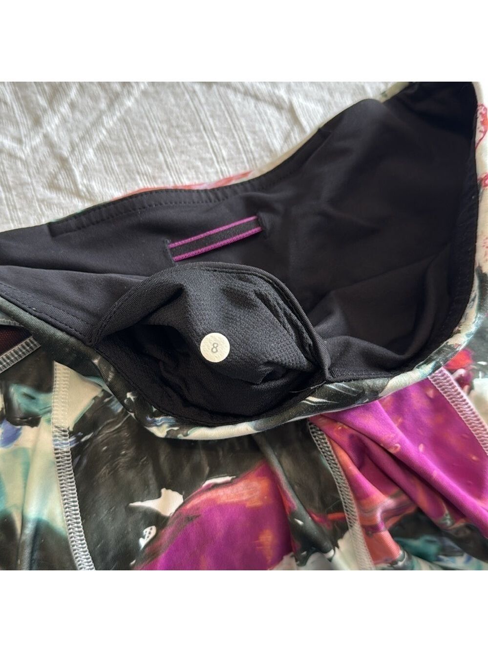 Lululemon Inspire Tight II Full On Luxtreme Pigment Wave Multi Black Size 8 - Picture 7 of 10